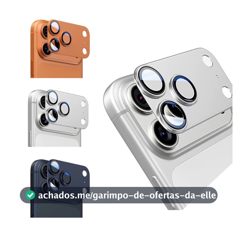 Protetor de Lente Câmera Metal para iPhone 17 17 Pro 17 Pro Max 17 Air 18 Pro 18 Pro Max Anti Risco HD