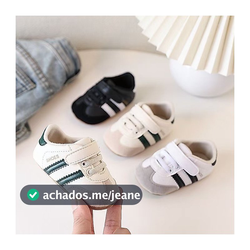 Tênis De Corrida Antiderrapante Para Bebês De 0 A 18 Meses , Material De Couro PU Macio