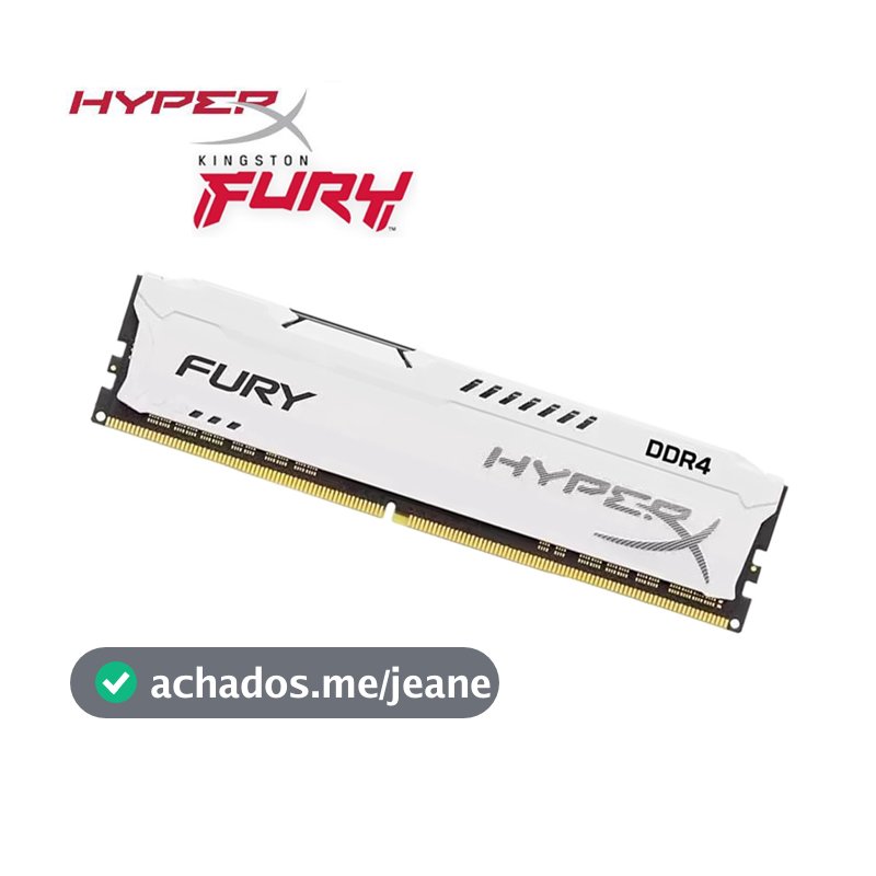 Kingston HyperX FURY DDR4 Branco 16GB 8GB 4GB 3200MHz 2666MHz 2400MHz 2133MHz PC4 1.2V Memória RAM Desktop 288 Pinos 1.2