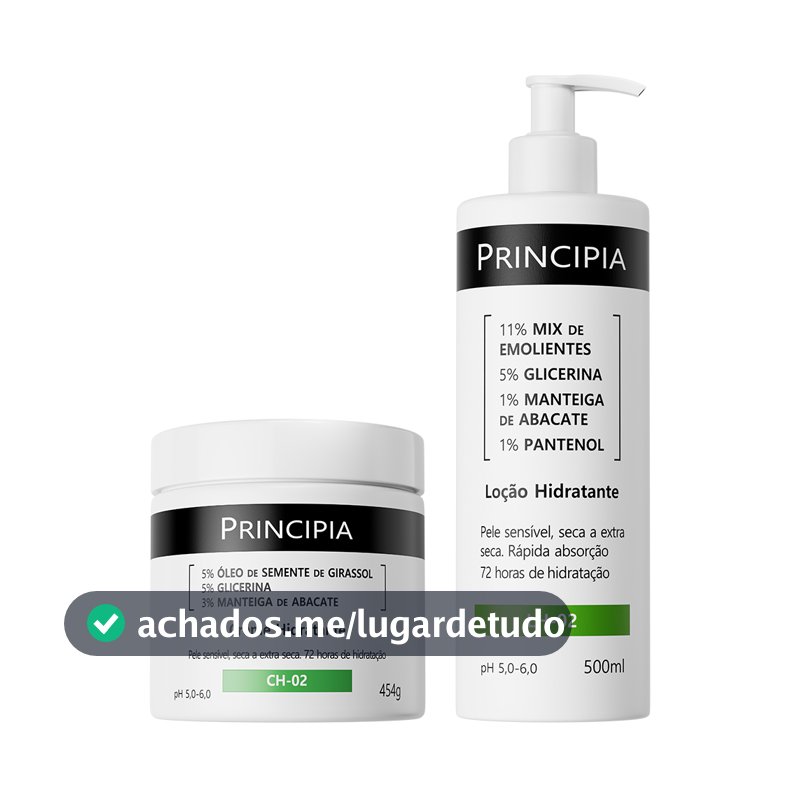 Principia Kit Hidratação Corporal Dupla c/ Loção Hidratante LH-02 500ml + Creme Hidratante CH-02 454g
