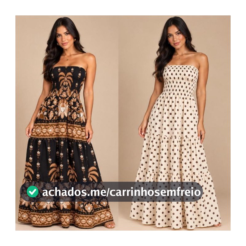 Vestido Longo Tomara que Caia Feminino Moda Verão