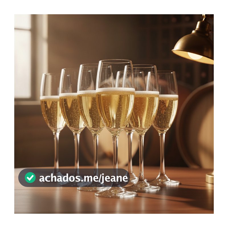 Taças Para Champanhe de Cristal Arcadia Jogo de Taça 6 Peças, 155ml - Ruvolo