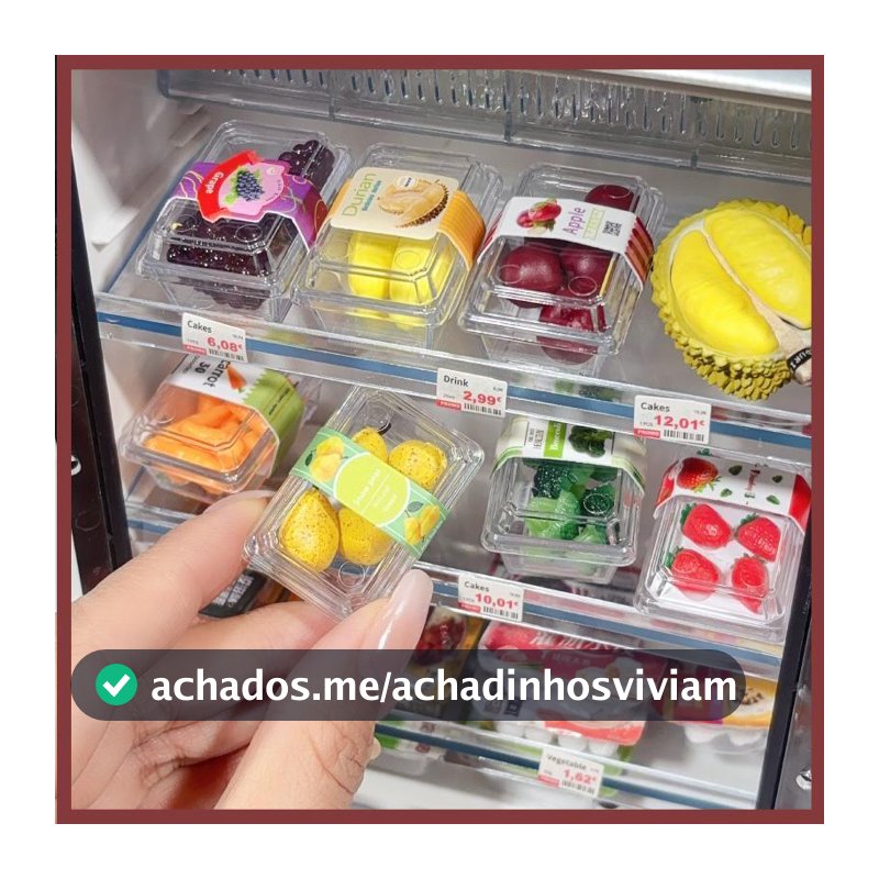 1 Conjunto Acessórios Boneca: Mini Comida 1/6, Frutas, Legumes, Casa de Boneca, Caixa Transparente