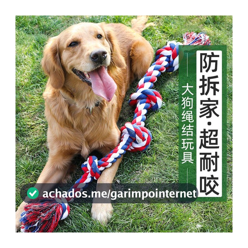 Brinquedo Corda Nó Crochê Brinquedo Mordedor P/ Cães Cachorro Pet Cabo De Guerra 70CM