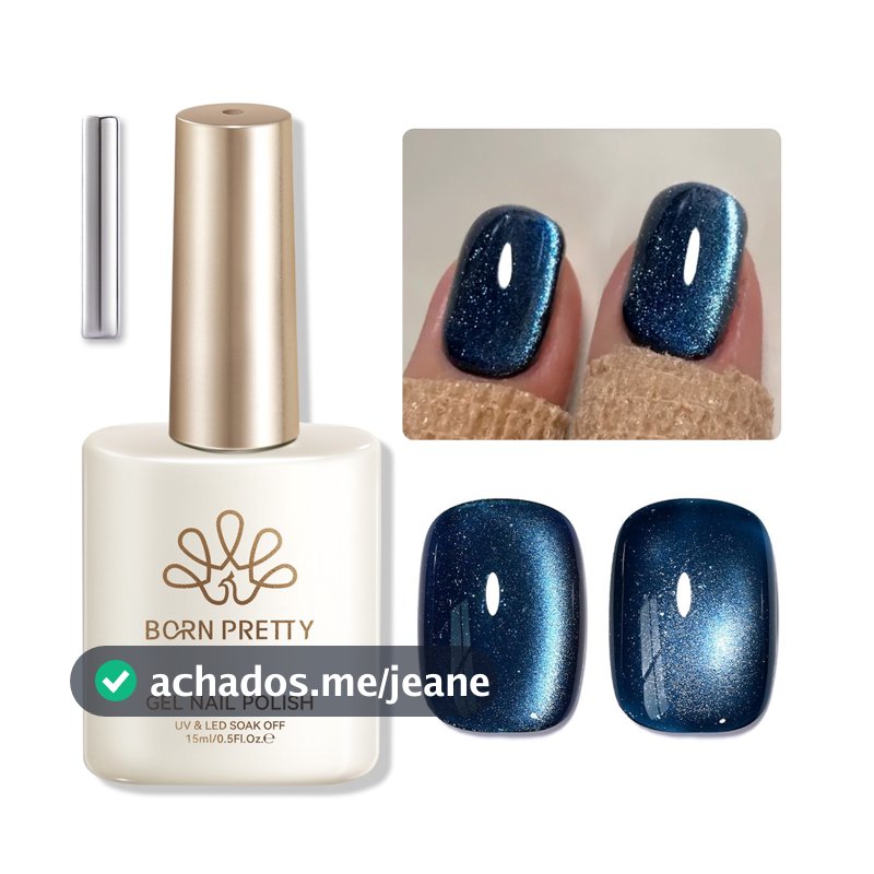 BORN PRETTY Glitter Azul Gel Olhos De Gato Magnético Esmalte Semi Permanente UV LED Verniz Para Unhas 15ml