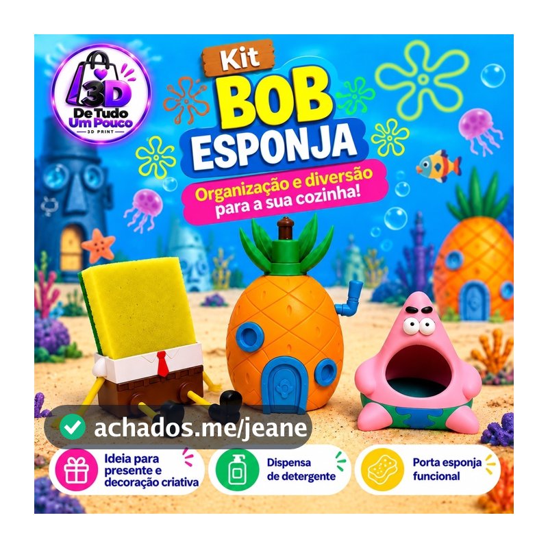 Bob Esponja Suporte Bucha Louça