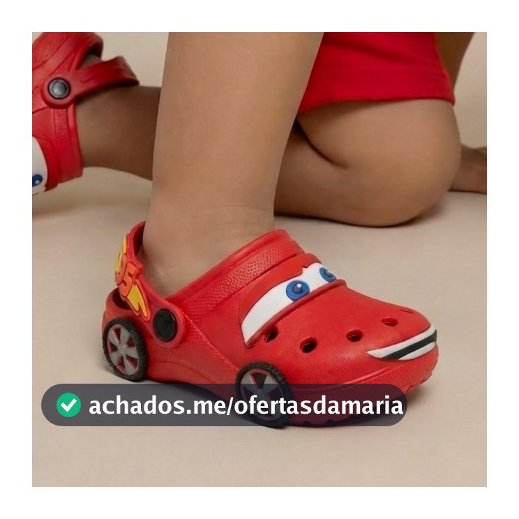 Sandália Papete Infantil Menino Carros Vermelho Rodinha Divertido Leve e Confortável