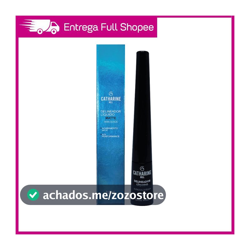 Delineador Líquido Preto Matte Catharine Hill 2,5ml Vegano Secagem Rápida