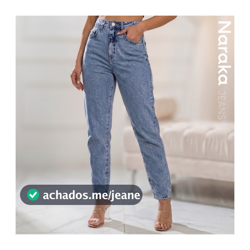 Calça Mom Jeans Feminina Cintura Alta
