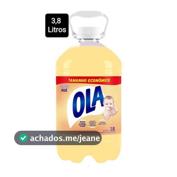 Lava Roupas Ola Bebê 3,8 Litros Galão Embalagem Econômica