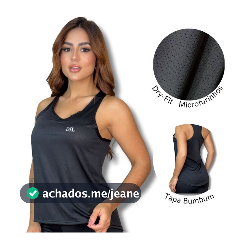 Regata Feminina Academia Camiseta Dry-Fit Musculação Caminhada Treino DJL