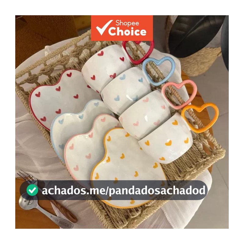 Conjunto de xícaras e pires de cerâmica pintadas à mão estilo coreano para café, ideal para presente