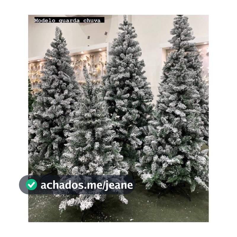 Árvore de Natal Pinheiro Neve Luxo 120cm 200 galhos e 150cm 312 galhos