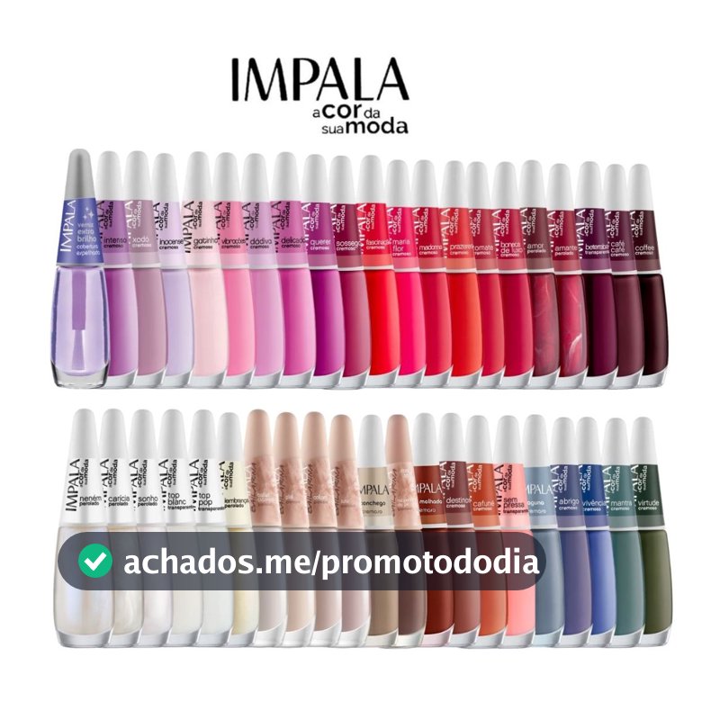 Kit 50  Esmaltes Impala Lançamentos com Pincel Flat Atacado Manicure Pedicure Cores Sortidas