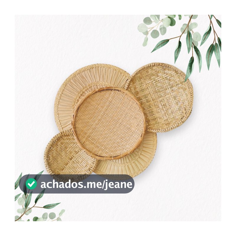 Decoração Parede Boho Composição Pernambuco Cestos de Palha