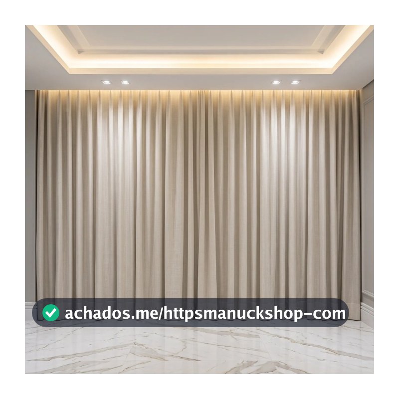 Cortina Trilho Suíço Duplo Voil Linho + Forro Blackout 6,00x2,30/2,40/2,50/2,60/2,70/2,80 Alto Padrão