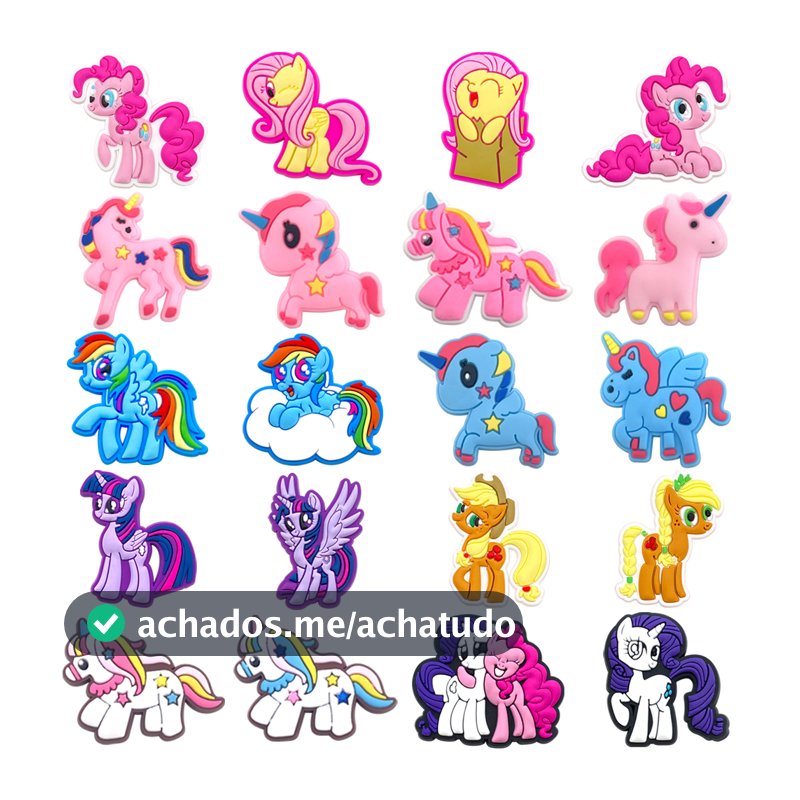 Amuletos De Sapato MEIDJ 20 Acessórios De PVC Decorativos Com Padrão De Pônei Fofo Botão