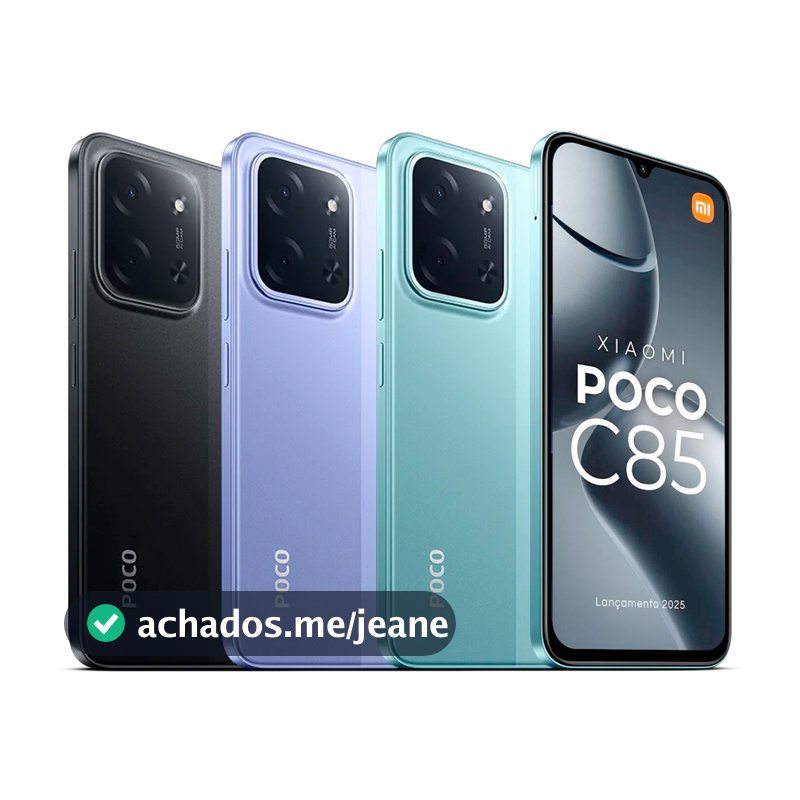 Celular Xiaomi Poco C85 4G NFC 8GB + 256GB Global Dual Sim Micro SD Tela 6.9" 120Hz Bateria 6000 mAh