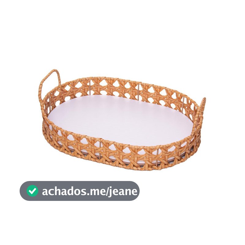 Bandeja Oval Trançarte 26cm x 18cm x 5cm Plástico Wolff