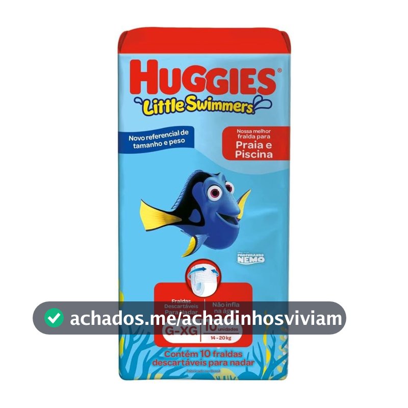 FRALDA DE PISCINA PRAIA HUGGIES LITTLE SWIMMERS G-XG - 10 unidades