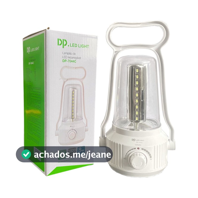 Lampião Led Recarregável Com Ajuste De Potência Potente