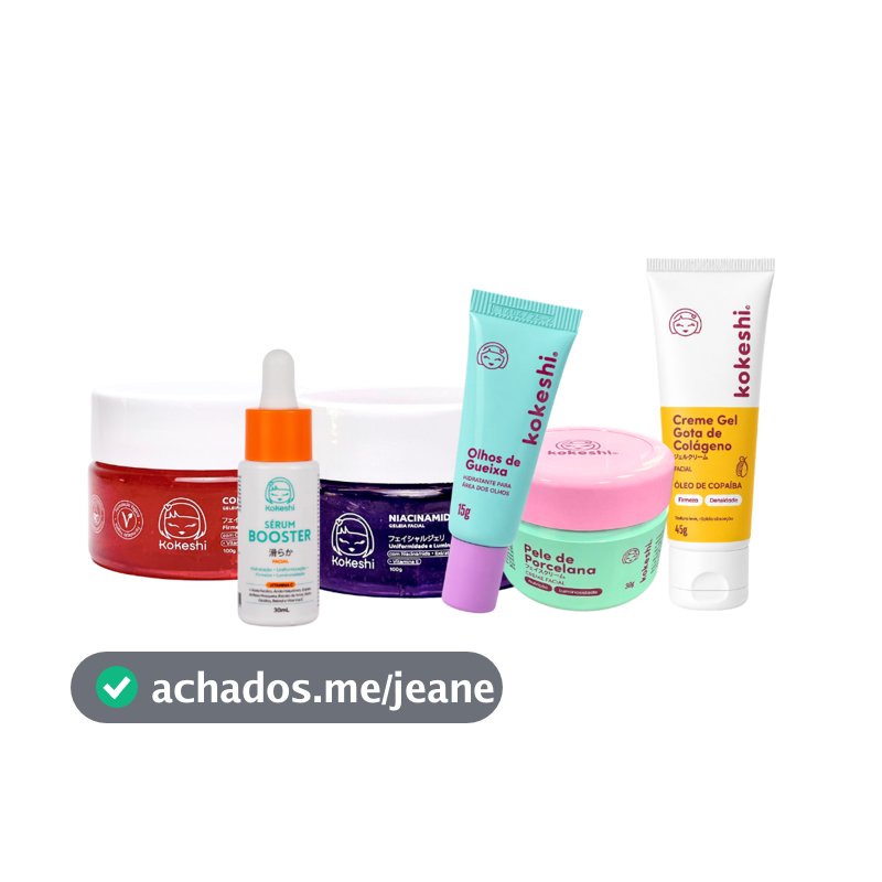 Kit Skincare Kokeshi Cosméticos Completo 6 Itens Hidratação e Tratamento Facial