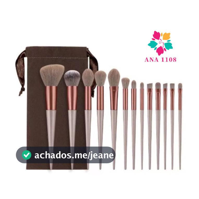 ANA1108 Conjunto com 13 unidades Pincéis De Maquiagem Contorno Kabuki Profissional