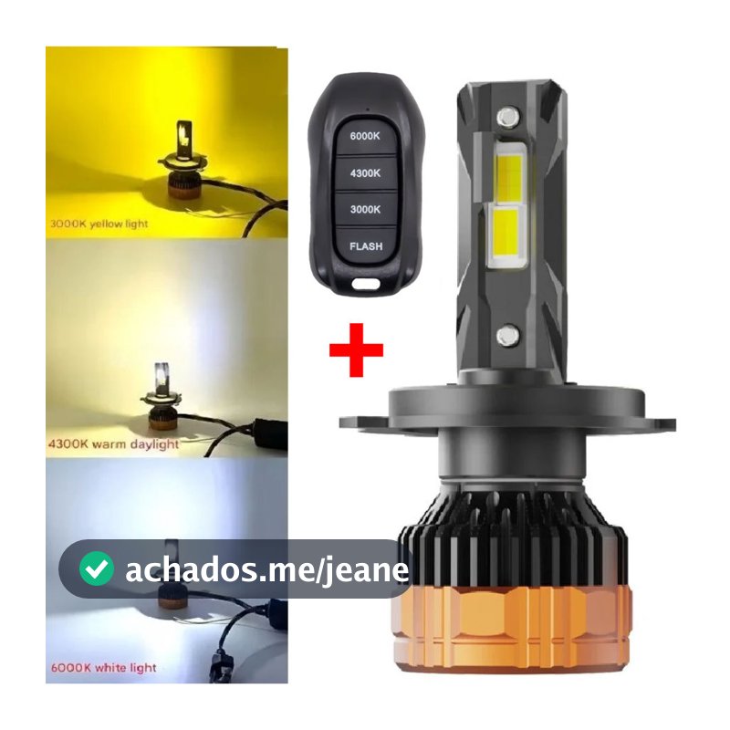 1 Pçs Tri-Color Remoto H11 H9 HB3 9005 HB4 9006 H1 H9 160W 6500K 4300K 3000K Faróis Led H4 H7 Para De Carro Luzes