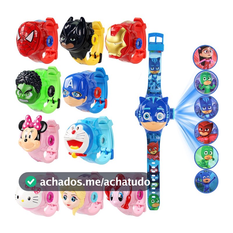 Desenho Animado Projetor De Imagem 3D Relógio Infantil Dia Das Crianças Aniversário Congelado Presente De Natal