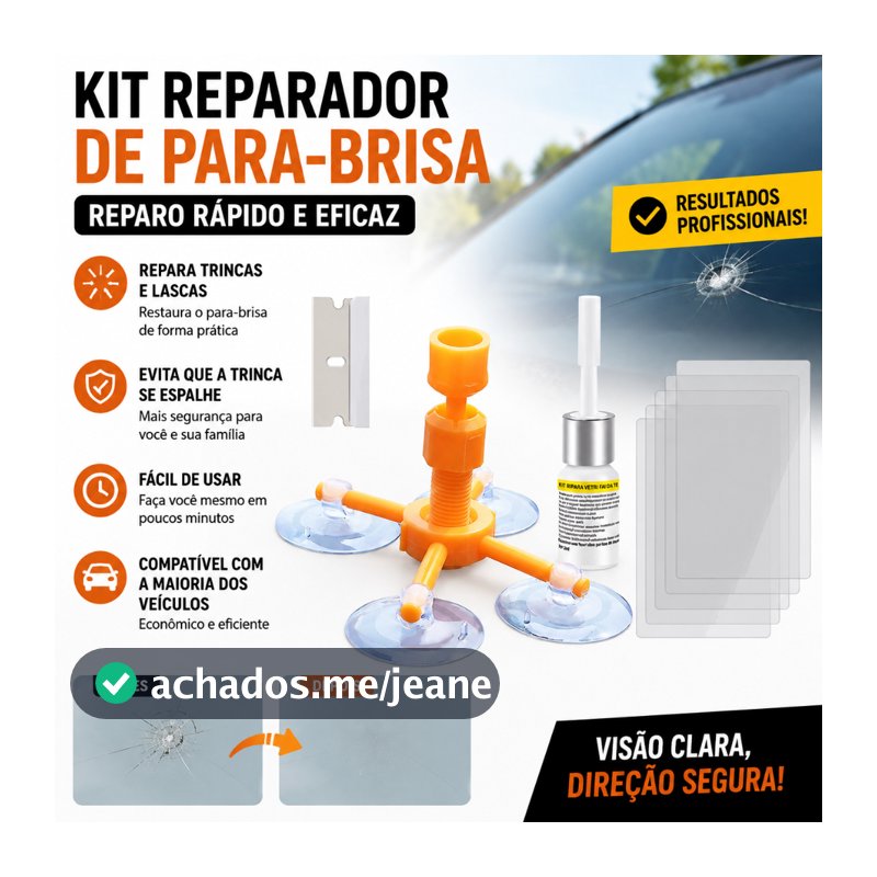 Kit Reparador de Para-brisa Trincado Resina para Vidros Automotivos Reparo de Vidro Cola para Trincas