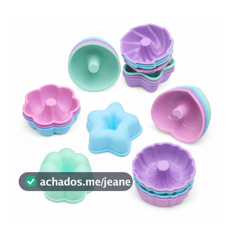 Formas de Silicone Coloridas Bolo Muffin Cupcake Pudim Donuts Kit 6 Unidades Forminhas Molde