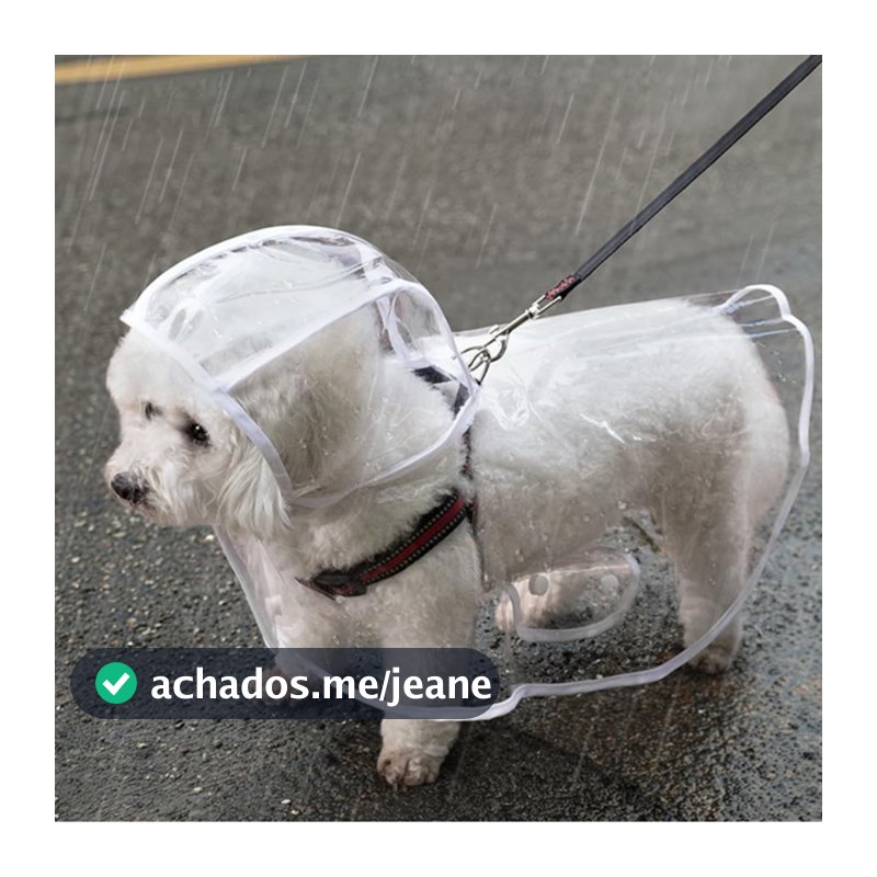 Capa De Chuva Para Cães Transparente Impermeável / Jaqueta Com Capuz Para Animal De Estimação