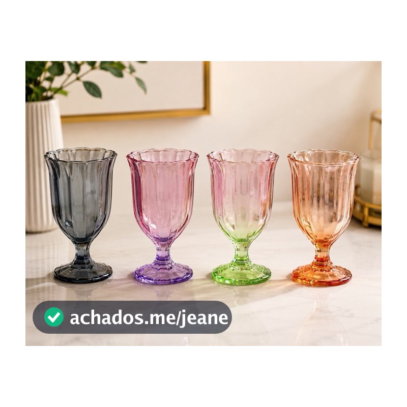 kit com 2 taças de Água ou Sobremesa bicolor