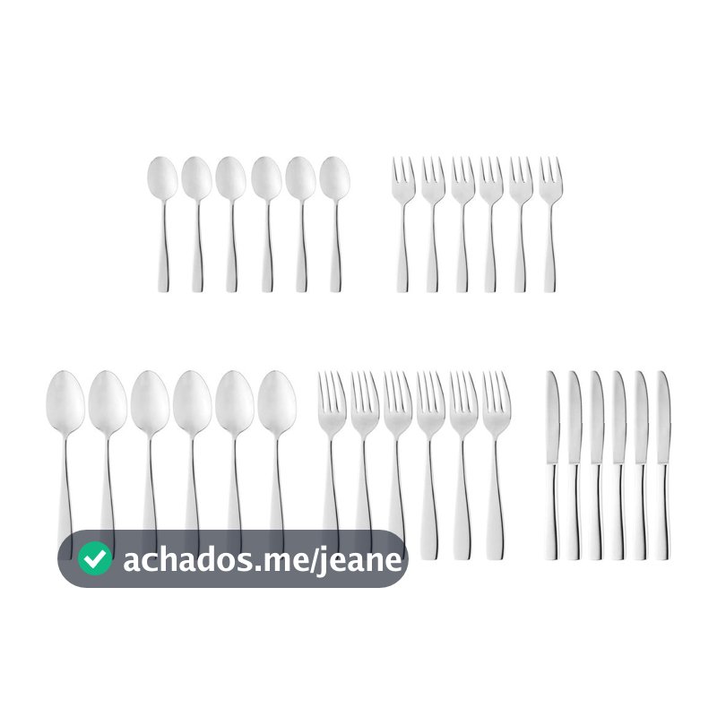 Faqueiro 30 peças de aço inox prateado com Gift Box Pisa Wolff