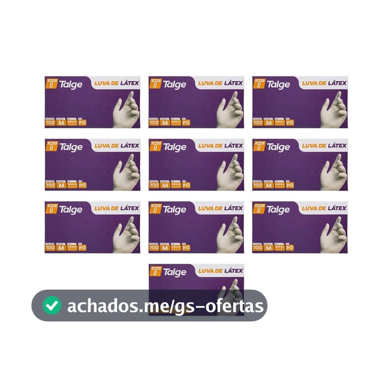Luva Látex Com Pó Tamanho P;M;G Talge – Kit com 10 Caixas