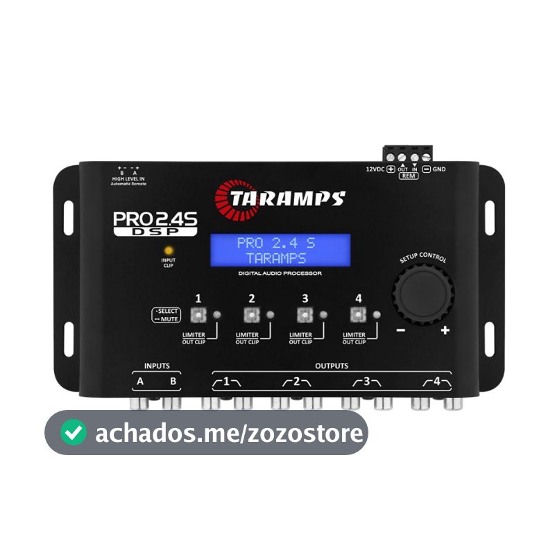 Processador de Audio Taramps Pro 2.4s Equalizador Crossover Limiter 4 canais Pro2.4 Preto ou Branco
