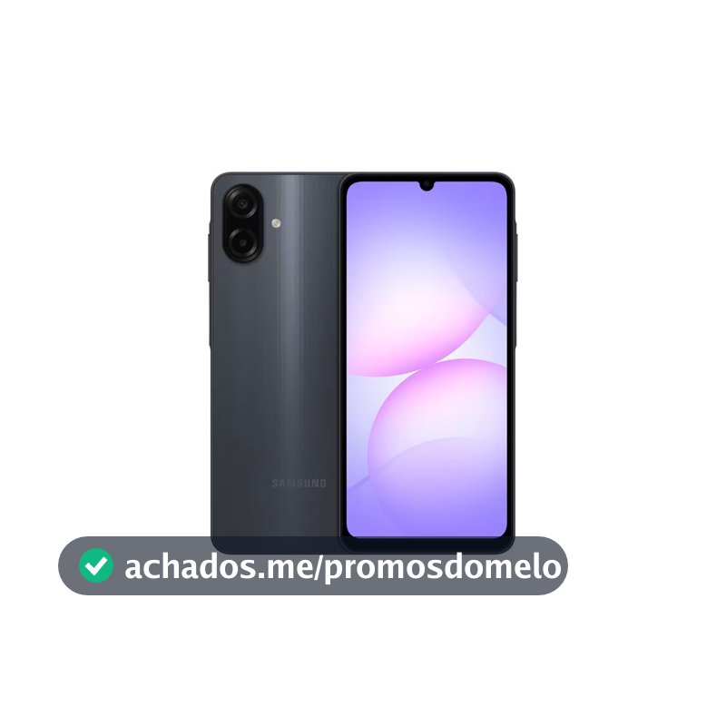 Celular Galaxy A07 Tela 6.7 128GB 4G 90Hz Câmera Dupla 50MP Preto Samsung