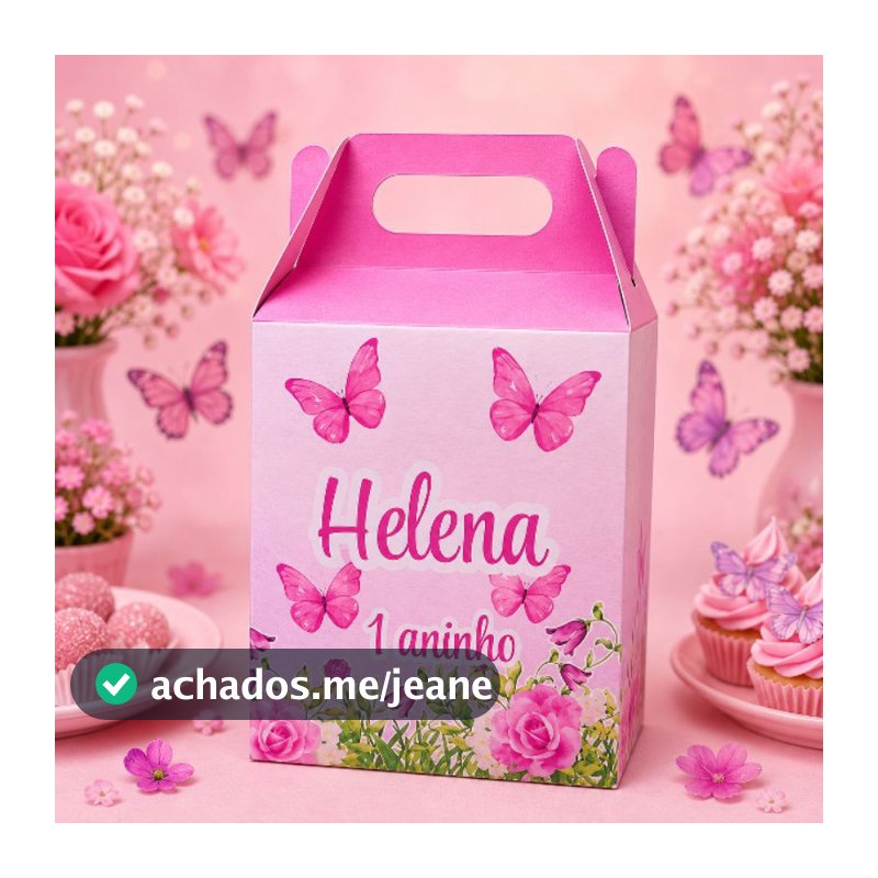 Maletinha Personalizada jardim das borboletas - Lembrancinha jardim das borboletas OU QUALQUER TEMA