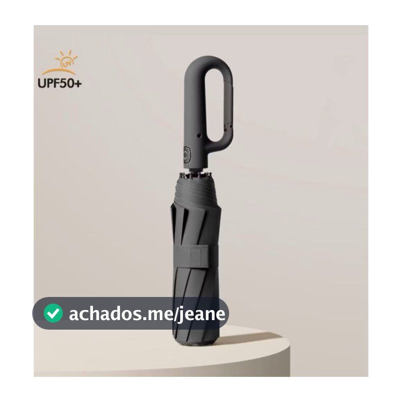 Guarda-chuva Automático Proteção Solar UV Dobrável Anel de Fivela Com Black