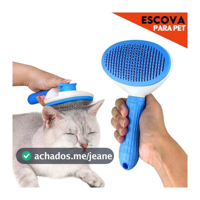 Escova Anti-Pelo para Gatos e Cães – Remove Pelos Soltos + Massageia com Conforto - SHEFA