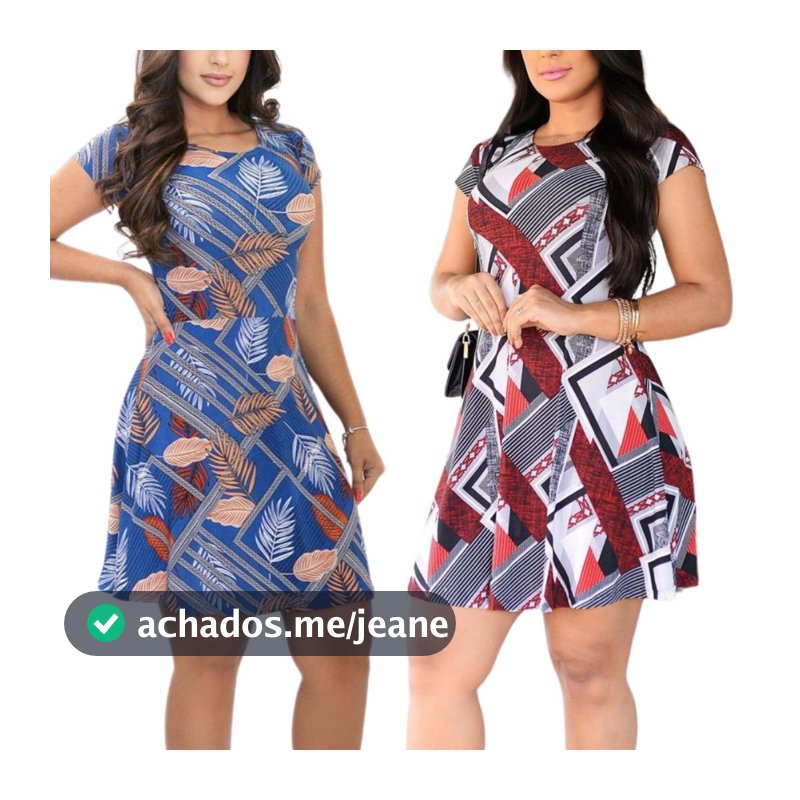 Vestido Feminino Evasê em Malha Fria Liganete – Manga Curta, Soltinho e Confortável
