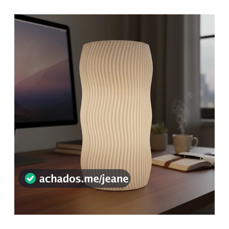 Abajur Luminária Wave Aesthetic Decoração Mesa Quarto LED Retrô Ambiente Confortável Moderno