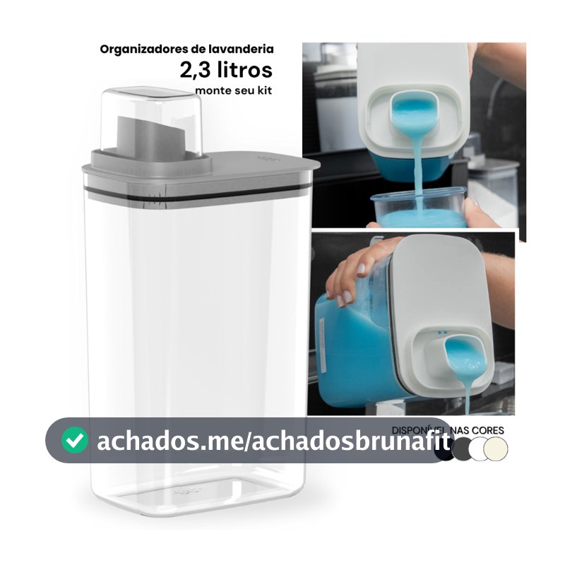 Dispenser Organizador de Lavanderia 2,3L Acrílico Porta Amaciante Sabão em Pó Sabonete Liquido