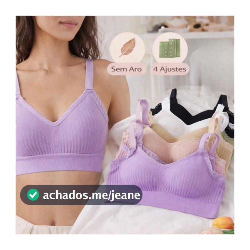 Top Feminino Sutiã Poliamida Sem Aro com 4 Ajustes Bojo Confortável Básico Reforçado Microfibra Plus Size