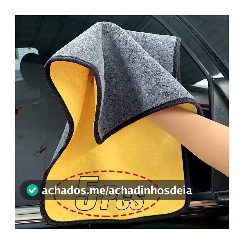 Kit 5/10 Toalhas de Microfibra 30x60cm – Super Absorventes para Secagem de Carro