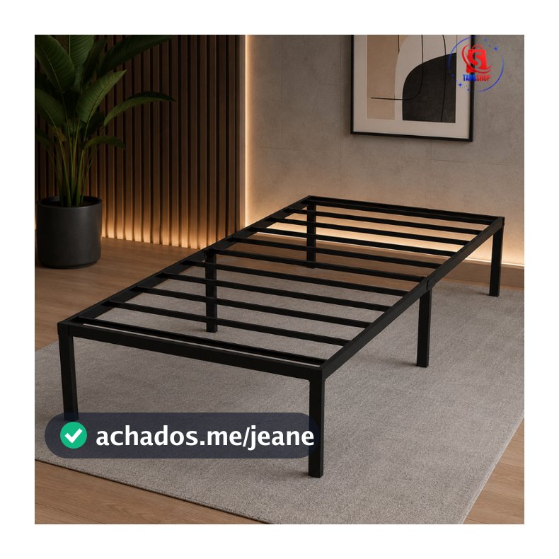 Cama Metal Solteiro Reforçado Base de Ferro Resistente