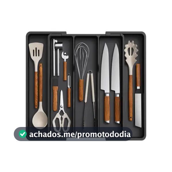 Organizador De Gaveta Extensível Premium P/ Utensílios Grandes E Talheres
