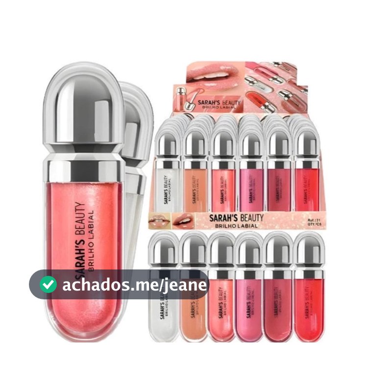 KIT 6 Gloss Labial Sara Sarah's Beauty brilho intenso o melhor
