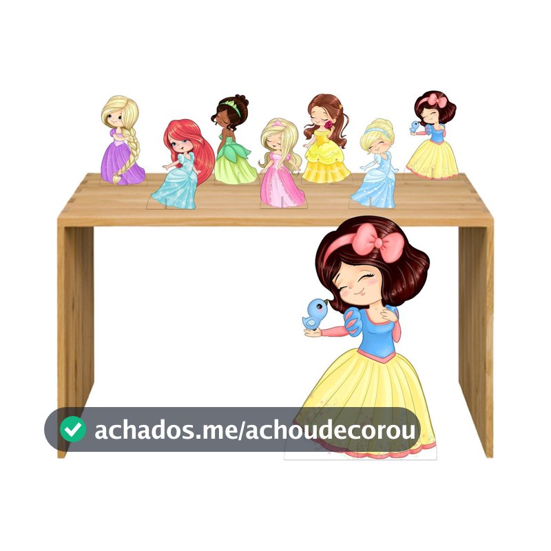 Kit Display Princesas Aquarela Baby Cute 8 Peças, Totens