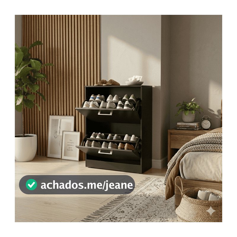 Sapateira Multiuso Compacta Basculante 2 Módulos Organizador de Sapatos para Quarto